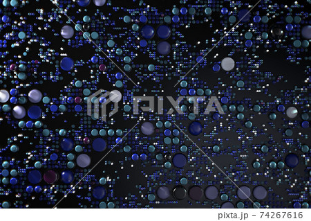 Data technology abstract futuristic illustration . Dots and lines on dark background. 3D 74267616