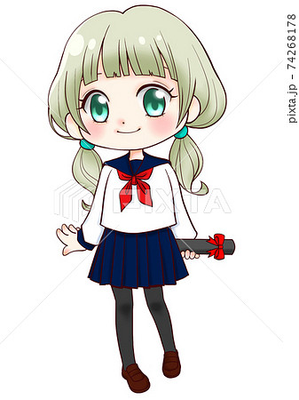 卒業式でのセーラー服を着た女の子1 74268178