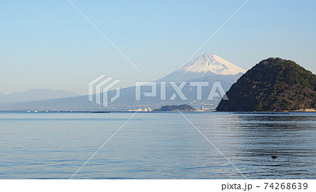静岡県伊豆半島絡みた駿河湾の早春 74268639