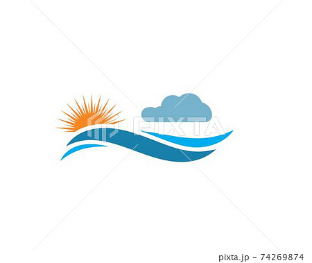 Water Wave symbol and icon Logo Template 74269874