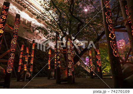 秋のイベント小倉城竹灯り 秋のイベント小倉城竹灯り 74270109