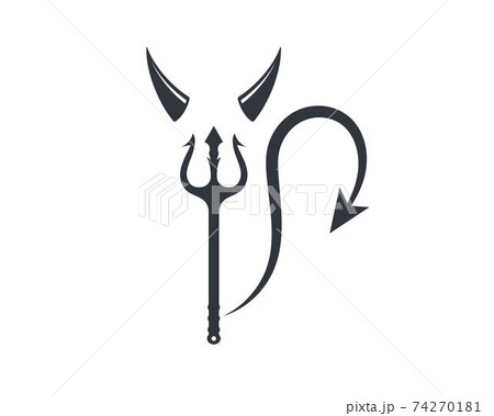 Devil Horns Logo Icon Vector Illustration Designのイラスト素材