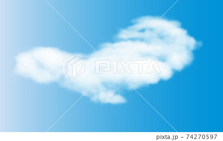 Realistic 3D white clouds on blue sky background. vector illustration EPS10 74270597