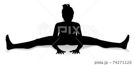 Yoga Pilates Pose Woman Silhouette Yoga Pilates Pose Woman Silhouette 74271120