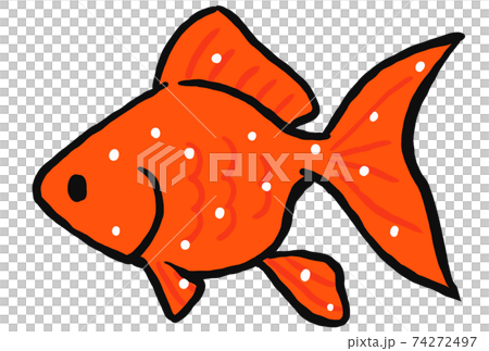 Illustration of a goldfish with white spot disease 74272497