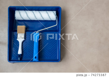 set of tools for painting brushes and roller set of tools for painting brushes and roller 74273387