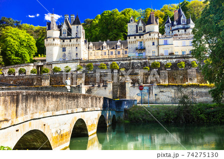 Fairytale castle Usse. Bautiful castles of Loire valley in France Fairytale castle Usse. Bautiful castles of Loire valley in France 74275130