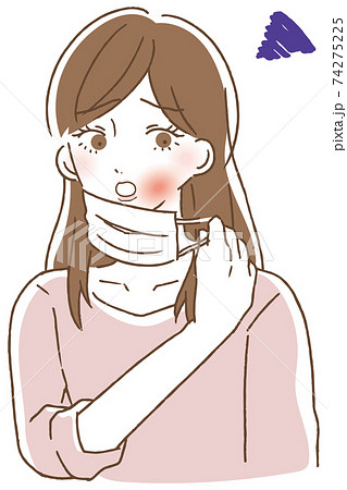 マスク 肌荒れ 女性のイラスト素材