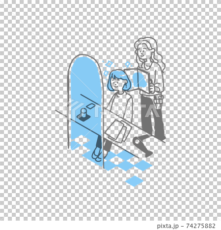 Woman cut in the beauty salon 74275882