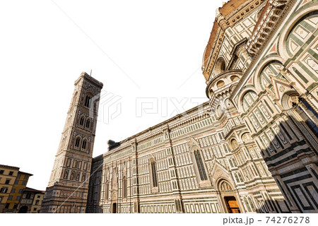 Florence Cathedral Tuscany Italy - Isolated on White Background Florence Cathedral Tuscany Italy - Isolated on White Background 74276278