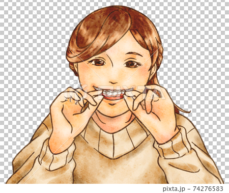 Woman wearing a mouthpiece 74276583