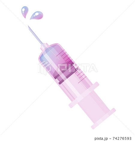 病みかわいい 注射器のイラスト ピンクのイラスト素材