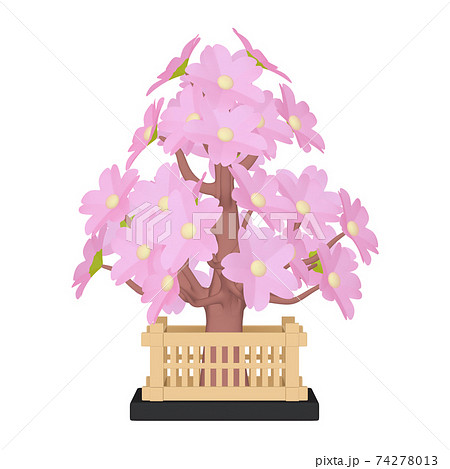 ひな祭りのイラスト　アイテム　ひな飾り　桜橘　桜（1_2） 74278013