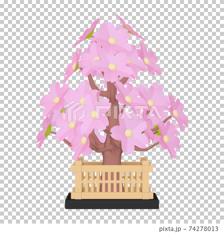 ひな祭りのイラスト　アイテム　ひな飾り　桜橘　桜（1_2） 74278013