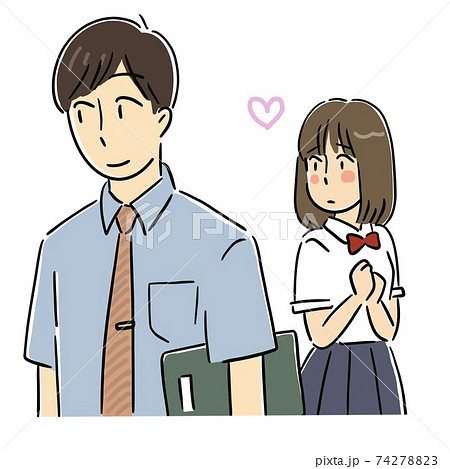 先生に恋する女子生徒のイラスト素材 7427