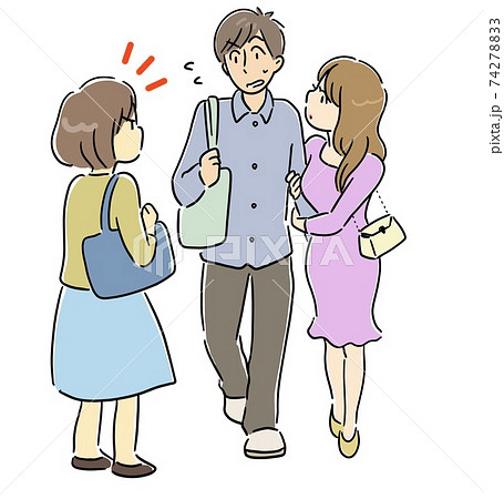 浮気現場を目撃した女性 74278833
