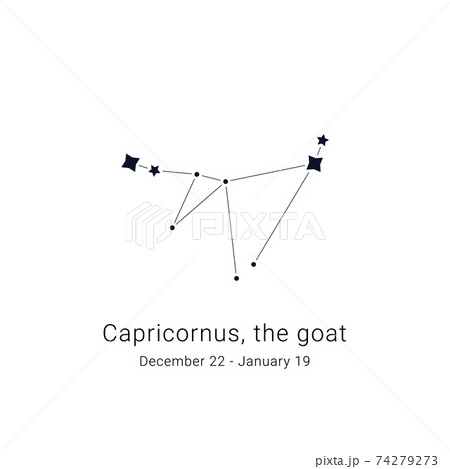 Capricornus, the goat. Constellation and the date of birth range Capricornus, the goat. Constellation and the date of birth range 74279273