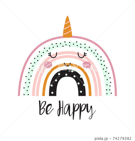 cute cartoon rainbow unicorn for baby print cute cartoon rainbow unicorn for baby print 74279382
