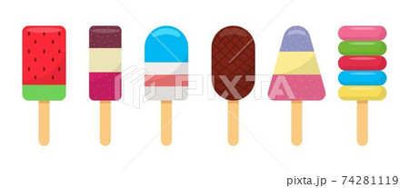 Stick ice cream collection vector design illustration isolated on white background 74281119