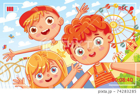 Selfie on the amusement park 74283285