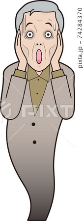 叫ぶシニア男性 74284370