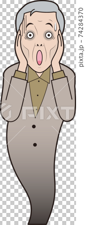 叫ぶシニア男性 74284370