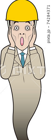 叫ぶ男性作業員 74284371