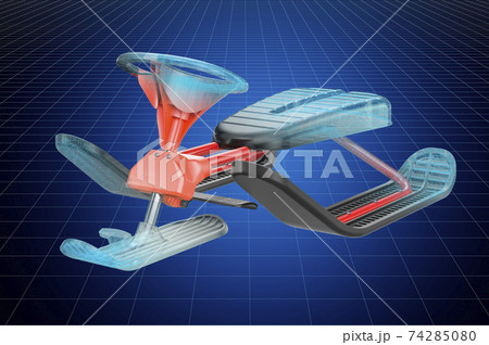 Visualization 3d cad model of snow slider, blueprint. 3D rendering Visualization 3d cad model of snow slider, blueprint. 3D rendering 74285080