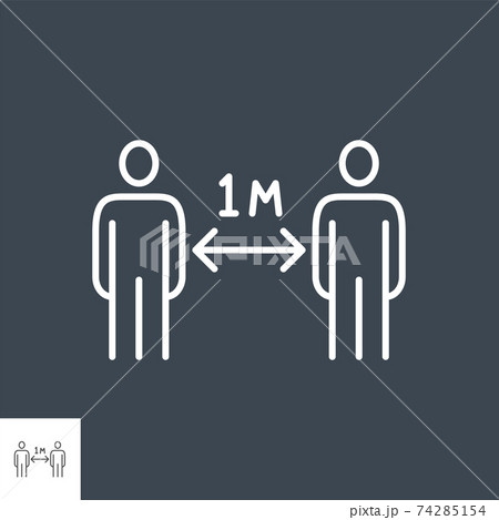 Social distancing. Keep distance vector line icon. 74285154