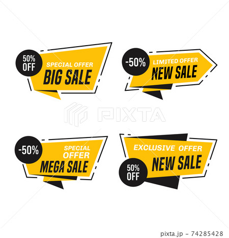 Set of sale banners isolated on white background 74285428