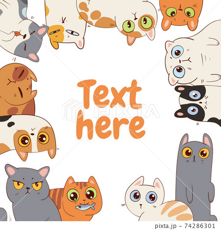 Cats border. Page layout template for your design 74286301