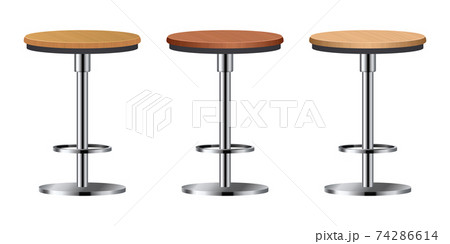 Realistic bar chair set vector illustration 74286614