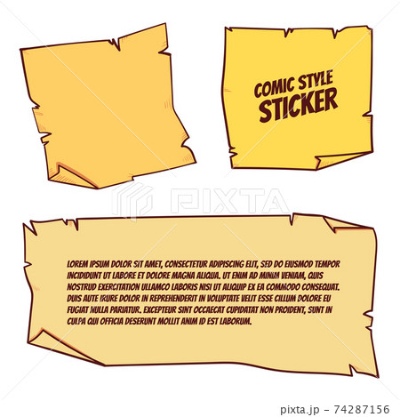 Comic style sticker with ragged edge 74287156