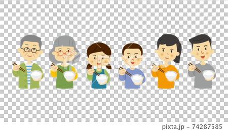 家族 食卓のイラストのイラスト素材