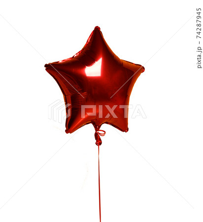 Single big red star metallic balloon ballon object Single big red star metallic balloon ballon object 74287945