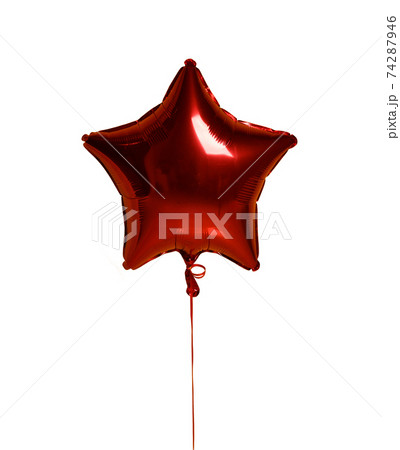 Single big red star metallic balloon ballon object Single big red star metallic balloon ballon object 74287946