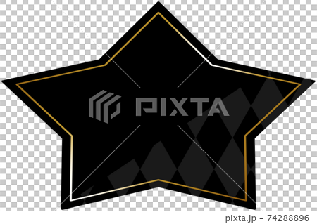 Star-shaped frame black & gold partly diamond pattern horizontal position Star-shaped frame black & gold partly diamond pattern horizontal position 74288896