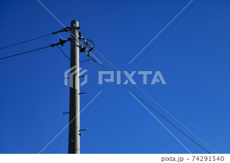 空 電柱 電気 74291540