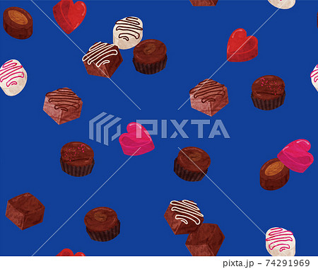 手描き風チョコレートのシームレスパターン のイラスト素材 手描き風チョコレートのシームレスパターン のイラスト素材