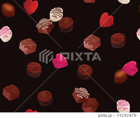 手描き風チョコレートのシームレスパターン のイラスト素材 手描き風チョコレートのシームレスパターン のイラスト素材
