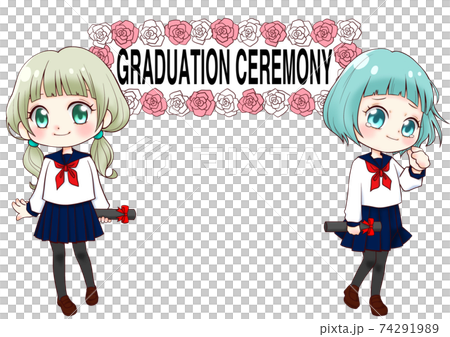 卒業式でのセーラー服を着た女の子6 74291989