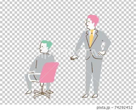 Two office workers at work Two office workers at work 74292452