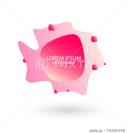 Fluid frame isolated on white background. Abstract liquid shape, colorful elements, gradient waves with geometric lines. Vector flat design for banners, flyers, business cards, invitations,gift cards. 74292558