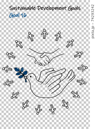 Designated color simple two-color illustration for SDGs GOAL16 Designated color simple two-color illustration for SDGs GOAL16 74293242