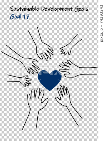 Designated color simple two-color illustration for SDGs GOAL17 74293243