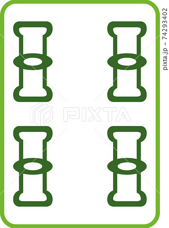 四索 麻雀牌 牌 イラスト アイコンのイラスト素材