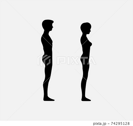 Woman and man silhouette. Vector illustration. Flat. 74295128