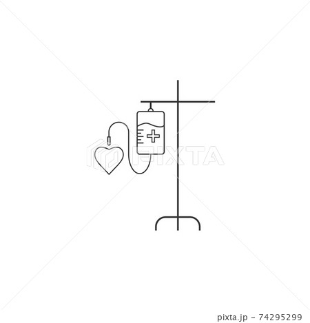 IV bag icon. Vector illustration, flat design. 74295299