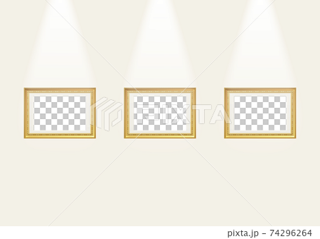 ギャラリーに展示された作品　額縁フレーム 74296264