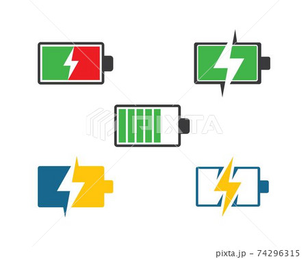battery icon logo illustration vector 74296315